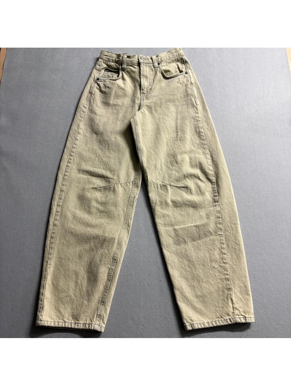 BDG Urban Outfitters Balloon Jeans Womens 26W Green Khaki High Rise Cinch Back